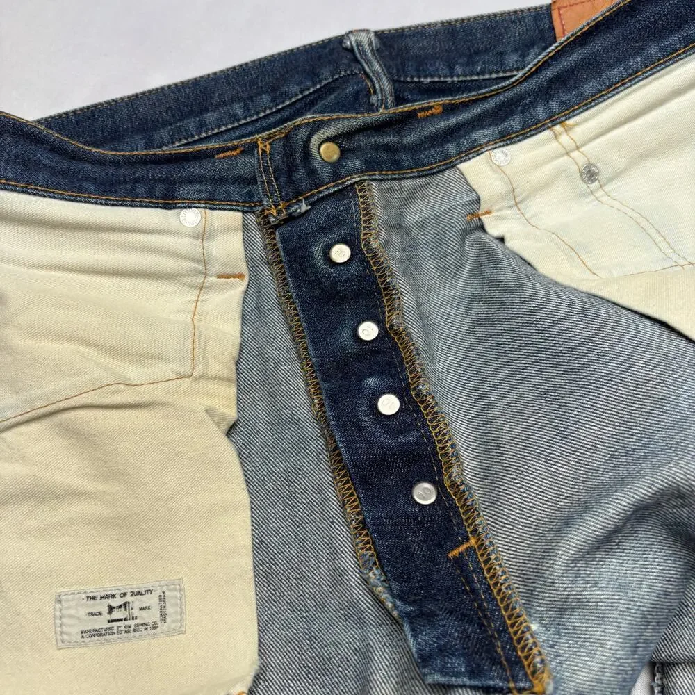 Resolute 710 Japanese Selvedge Denim Jeans Men's 33x31 Whiskering Fade Honeycomb